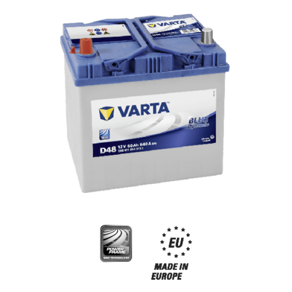 60 AMPER TERS KUTUP BLUE DYNAMIC D48 VARTA