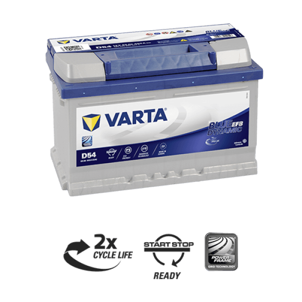 65 AMPER D54 BLUE DYNAMIC EFB START-STOP VARTA AKÜ